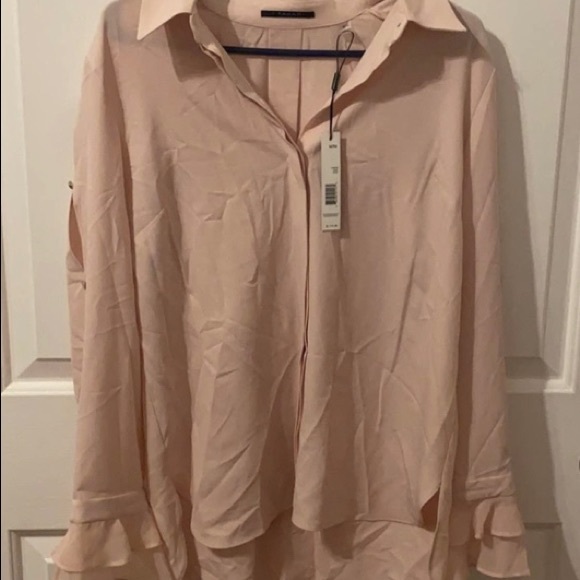 T Tahari Women Ruffled Sleeves Button-Down Blouse-NWT - Picture 3 of 4